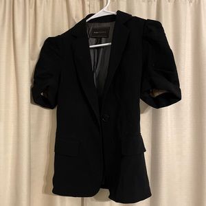 Short sleeve ruched sleeve lined blazer